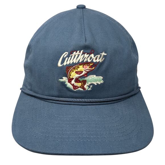 Cuttroat Slideback Baseball 5 Panel Cap Blue OS Adjustable Rope Ouray Sportswear - Picture 1 of 9
